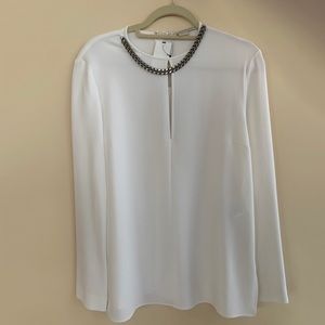 Stella McCartney White Blouse w/ Chain Necklace
